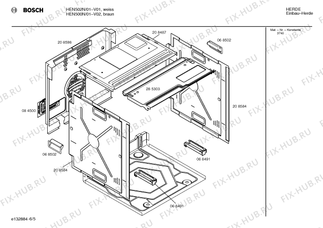 Схема №3 HBN860B с изображением Фронтальное стекло для духового шкафа Bosch 00213830