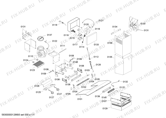 Схема №1 HMCN42FS с изображением Модуль управления для электровытяжки Bosch 00645120