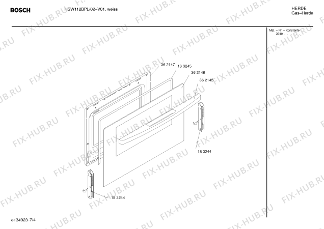 Схема №6 HSW112ABY Bosch с изображением Инструкция по установке и эксплуатации для духового шкафа Bosch 00585700