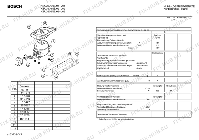 Взрыв-схема холодильника Bosch KSU3976NE - Схема узла 03