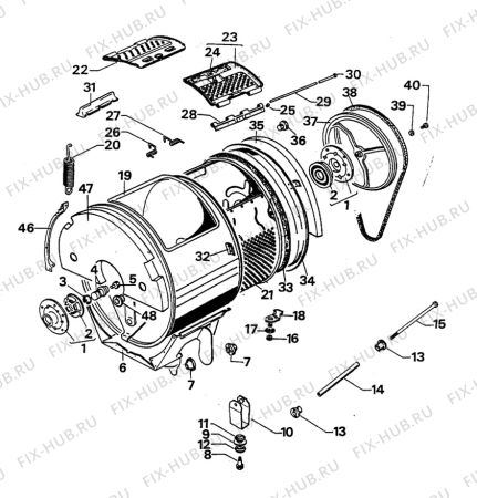 Взрыв-схема стиральной машины Electrolux WH214 - Схема узла W30 Drum C