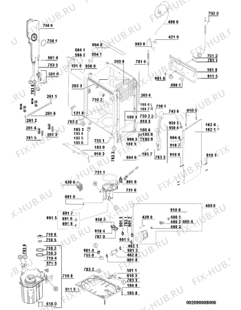 Схема №2 ADG 889 с изображением Фиксатор для электропосудомоечной машины Whirlpool 482000001593