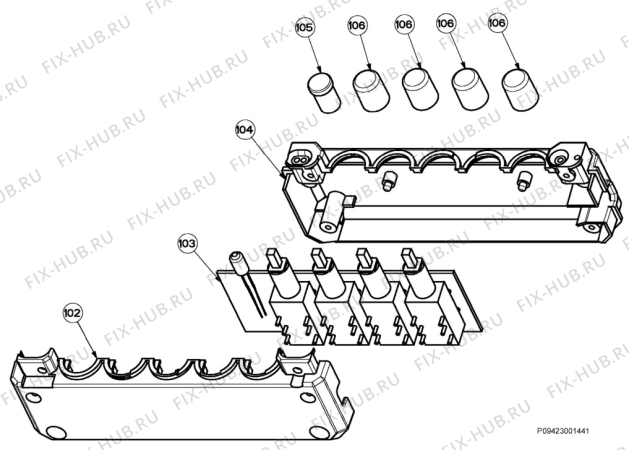 Взрыв-схема вытяжки Zanussi ZHC941ALU - Схема узла Section 2