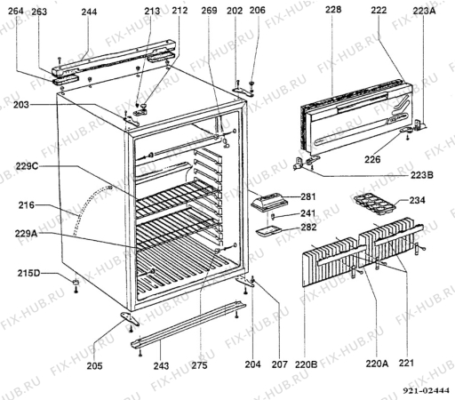 Взрыв-схема холодильника Unknown RM4401 - Схема узла C20 Cabinet  / Interior  C