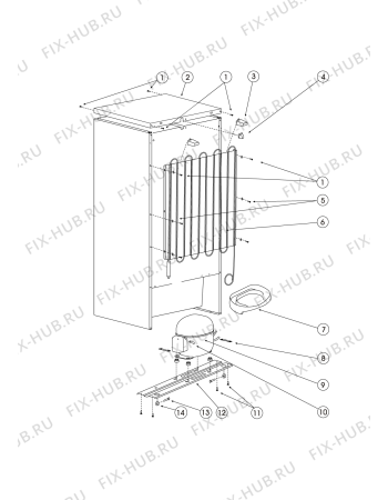 Взрыв-схема холодильника Hotpoint-Ariston RMTA1167LX (F048638) - Схема узла