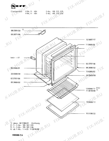 Взрыв-схема плиты (духовки) Neff 195303035 1194.11HSK - Схема узла 04