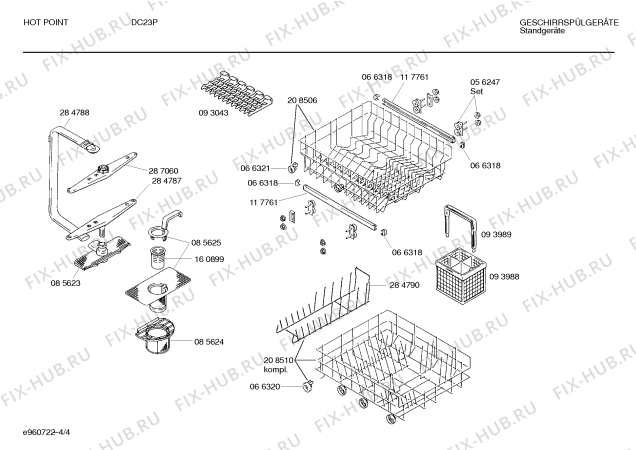 Взрыв-схема посудомоечной машины Hotpoint SPSHPB1GB - Схема узла 04