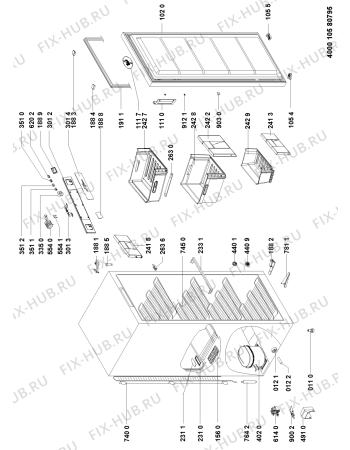 Схема №1 CV160/EG с изображением Корпусная деталь для холодильника Whirlpool 481010503465