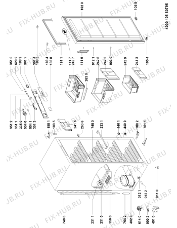 Схема №1 NVE1410W с изображением Вложение для холодильной камеры Whirlpool 481010452642