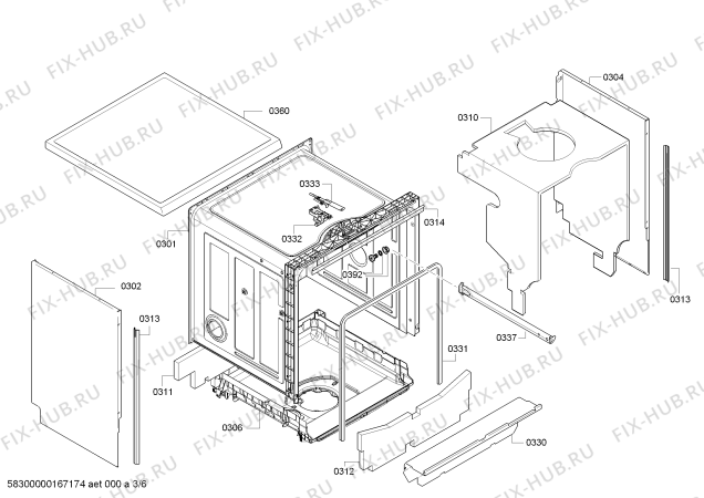 Схема №4 SMS40E92EU с изображением Панель управления для посудомойки Bosch 00705785