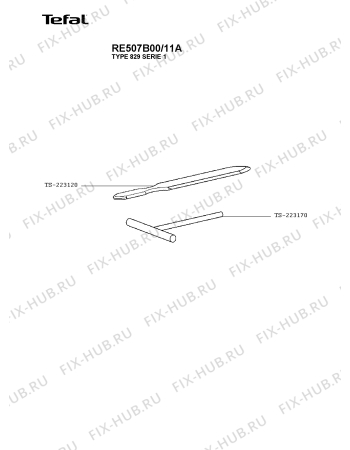 Схема №1 RE507B00/11A с изображением Корпусная деталь для мультигриля Tefal TS-01026770