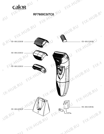 Схема №1 RF7600F0/7C0 с изображением Часть корпуса для электроэпилятора Rowenta CS-00132835