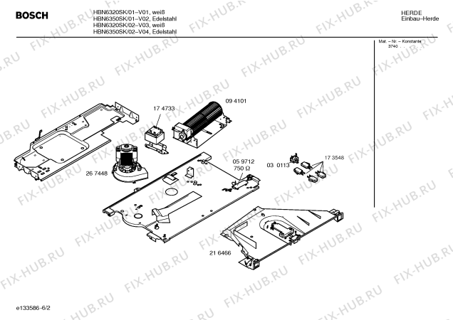 Схема №2 HBN6350SK с изображением Инструкция по эксплуатации для электропечи Bosch 00527083