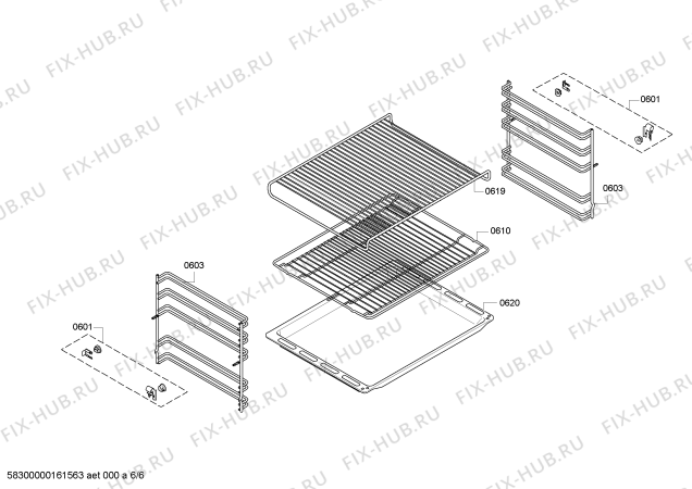 Взрыв-схема плиты (духовки) Bosch HBA23B150B Bosch - Схема узла 06