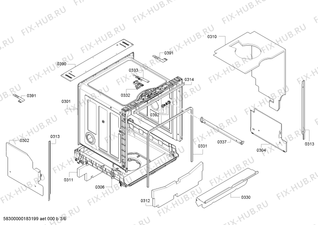 Взрыв-схема посудомоечной машины Bosch SMI53L82EU SuperSilence - Схема узла 03