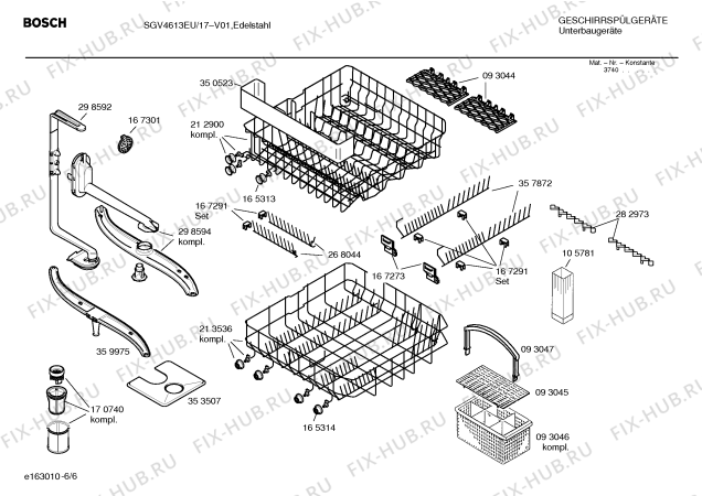 Взрыв-схема посудомоечной машины Bosch SGV4613EU - Схема узла 06