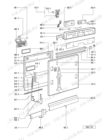 Взрыв-схема посудомоечной машины Bauknecht GSI 4754 RW-BR - Схема узла