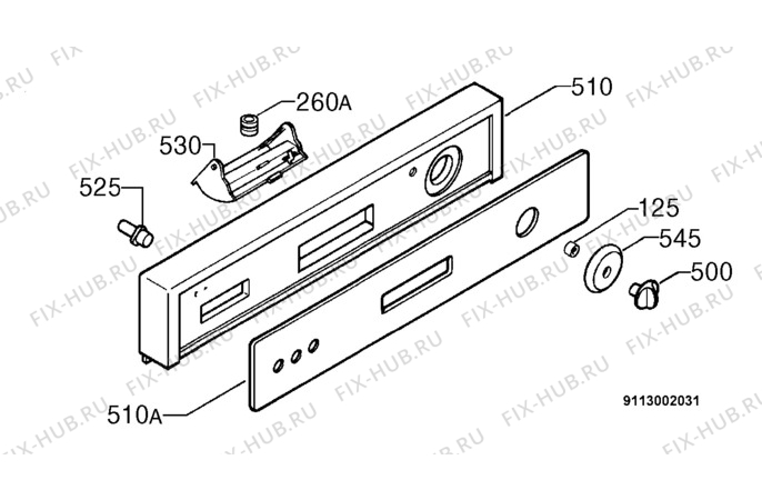 Взрыв-схема посудомоечной машины Electrolux ESI652W - Схема узла Command panel 037