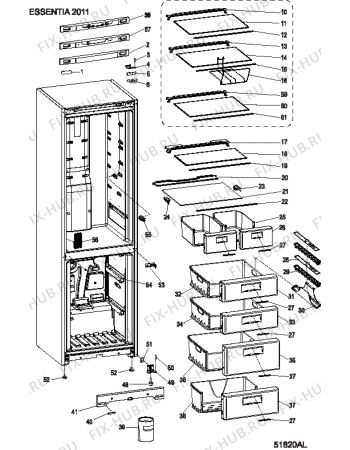Взрыв-схема холодильника Indesit FFFL2010G (F074446) - Схема узла