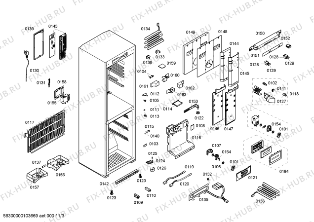 Схема №3 KG28XM40 с изображением Крышка для холодильной камеры Siemens 00494399