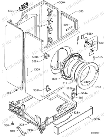 Взрыв-схема стиральной машины Aeg Electrolux L12750J5 - Схема узла Housing 001