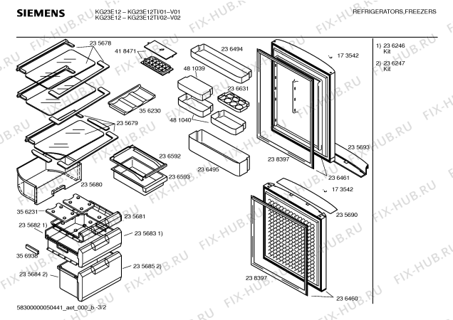 Схема №2 KK23E16TI E2000-2 display,new electronic с изображением Крышка для холодильника Siemens 00481039