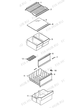 Взрыв-схема холодильника Electrolux TR1059 - Схема узла Furniture