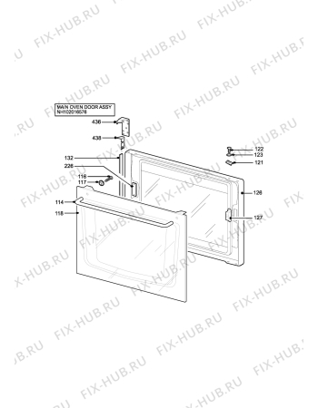 Взрыв-схема плиты (духовки) Tricity Bendix RE60SS - Схема узла H10 Main Oven Door (large)