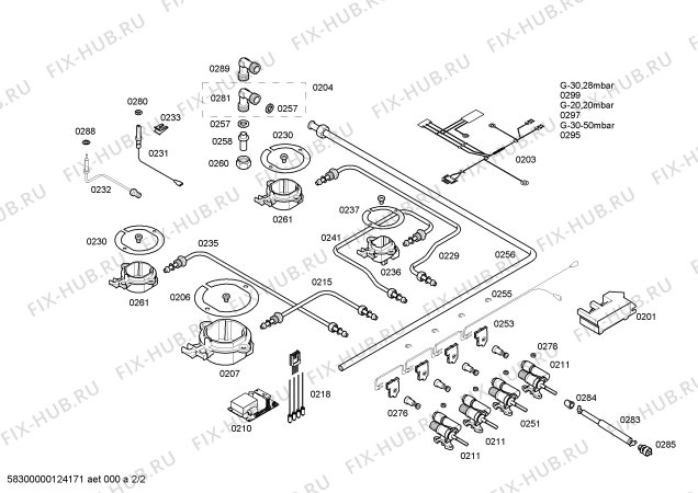 Взрыв-схема плиты (духовки) Siemens EG20158EU 4F FLAME SE60OVEN - Схема узла 02