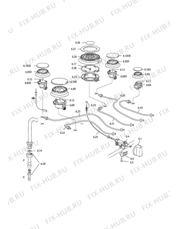 Взрыв-схема плиты (духовки) DELONGHI YEMX 965 B - Схема узла 4