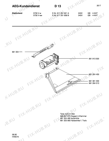 Взрыв-схема плиты (духовки) Aeg 5730V-W GB - Схема узла Section2