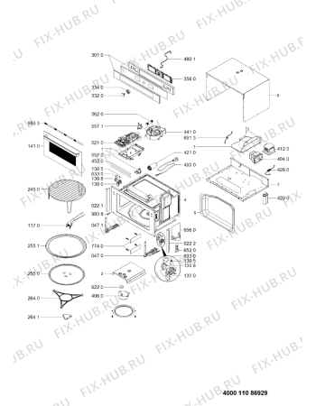 Схема №1 AMW 732/WH с изображением Дверка для микроволновой печи Whirlpool 481011086940