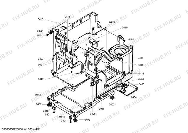 Схема №5 TKN68E75UC с изображением Монтажный набор для электрокофеварки Bosch 00662605
