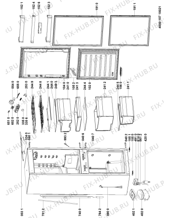 Схема №1 ARL 6502/A++ с изображением Обрамление полки для холодильной камеры Whirlpool 481010392555