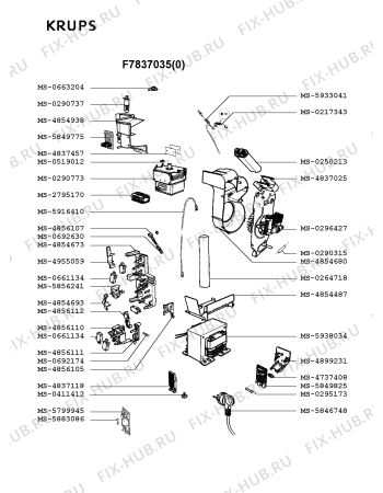 Взрыв-схема микроволновой печи Krups F7837035(0) - Схема узла 6P002380.2P2