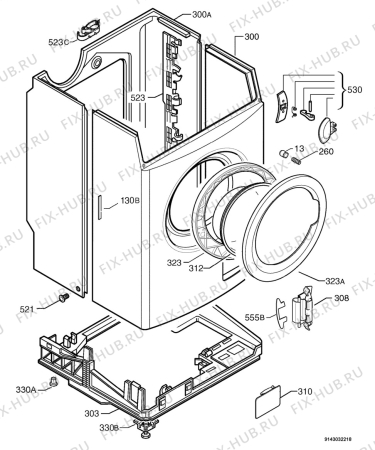 Взрыв-схема стиральной машины Tricity Bendix AW1260S - Схема узла Housing 001