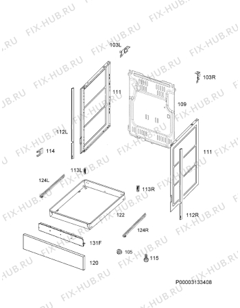 Взрыв-схема плиты (духовки) Electrolux EKK54952OX - Схема узла Housing 001