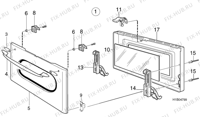 Взрыв-схема комплектующей Elektro Helios SK7257 - Схема узла H10 Oven Door bi (small)