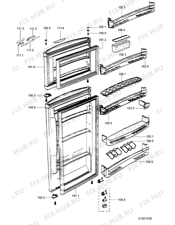 Схема №2 WBM 482/1 IX с изображением Дверца для холодильной камеры Whirlpool 481246228594