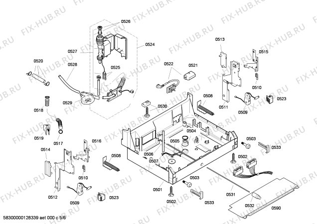 Взрыв-схема посудомоечной машины Bosch SGU55E72SK - Схема узла 05