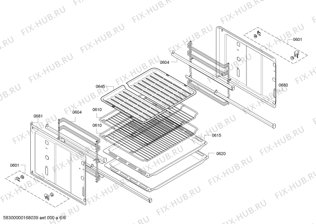 Взрыв-схема плиты (духовки) Bosch HBR43S450A - Схема узла 06