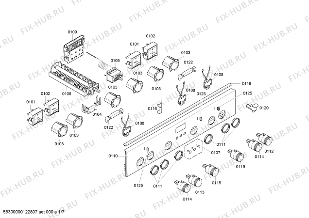 Схема №5 HL444502V с изображением Панель управления для духового шкафа Siemens 00664355