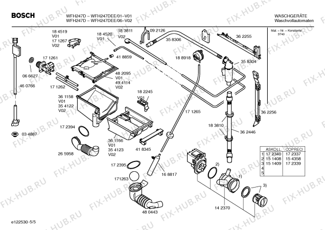 Схема №3 WFH247DEE Maxx WFH 247D с изображением Инструкция по эксплуатации для стиральной машины Bosch 00587998