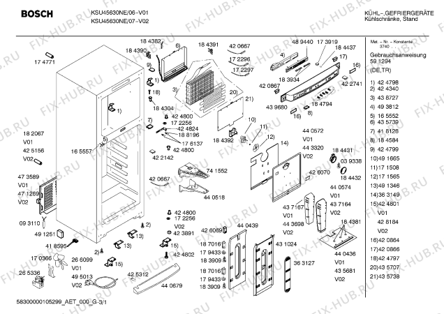 Схема №1 KSU45630NE с изображением Индикатор для холодильника Bosch 00164327