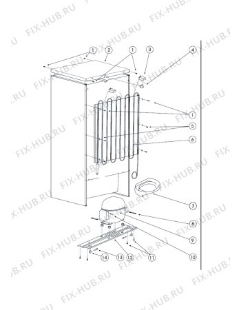 Взрыв-схема холодильника Hotpoint-Ariston RMBA1167X (F048616) - Схема узла