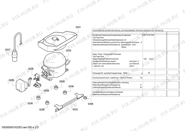 Взрыв-схема холодильника Bosch KTL16PW30 Bosch - Схема узла 02