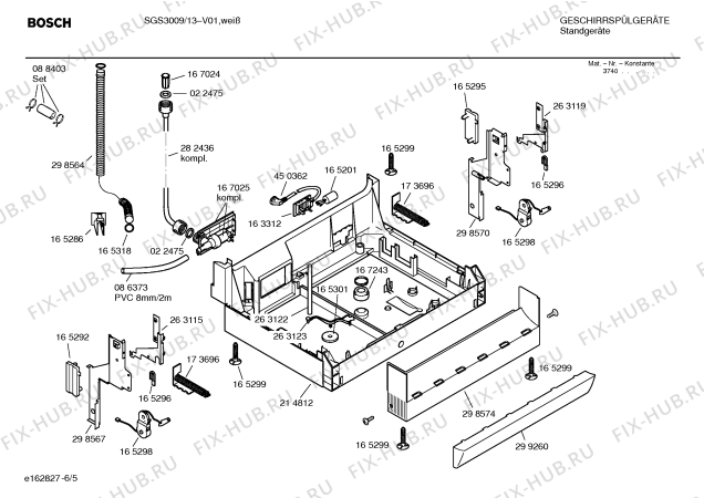 Схема №1 SGS3002EU с изображением Панель управления для посудомоечной машины Bosch 00354246