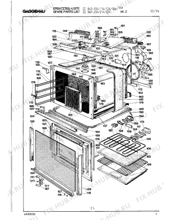 Схема №6 EB845512 с изображением Корпус духовки для электропечи Bosch 00233261