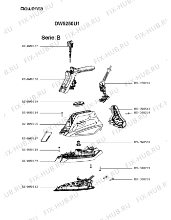 Схема №1 DW5250U1 с изображением Ручка для электроутюга Rowenta RS-DW0579