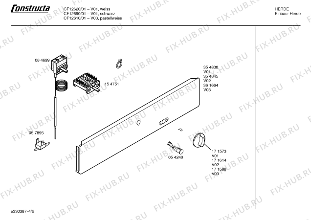 Схема №1 CF12620 с изображением Панель управления для духового шкафа Bosch 00354838